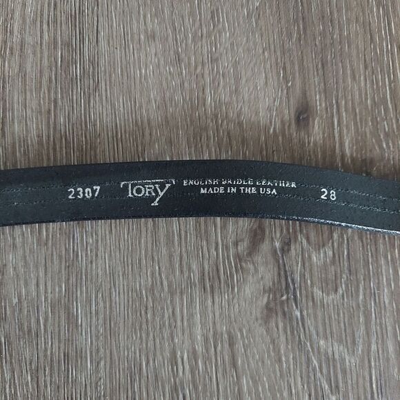 Vintage Tory Black English Bridle Leather Horse Bit and Ribbon Belt Size 28 main image 8
